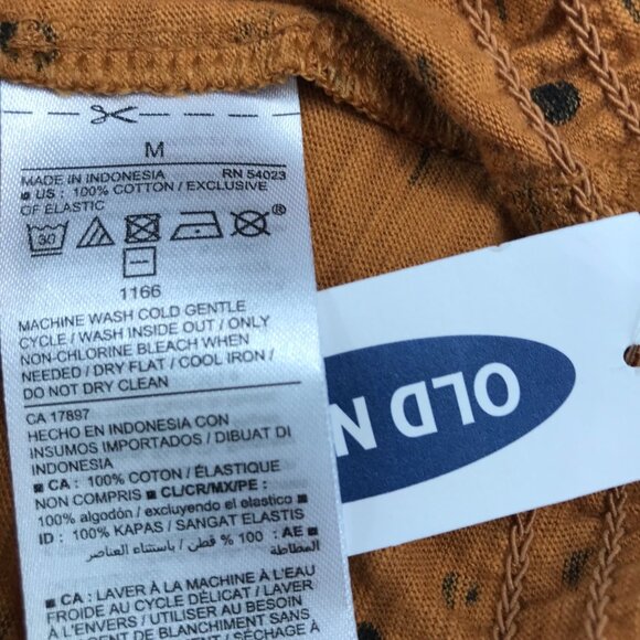 Old Navy Long Sleeve Lettuce Hem Top Gold Black Polka Dot Medium‎ - Picture 10 of 12